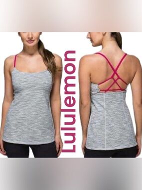 💖 LULULEMON ATHLETICA Heather GREY Strappy Back Women’s Tank